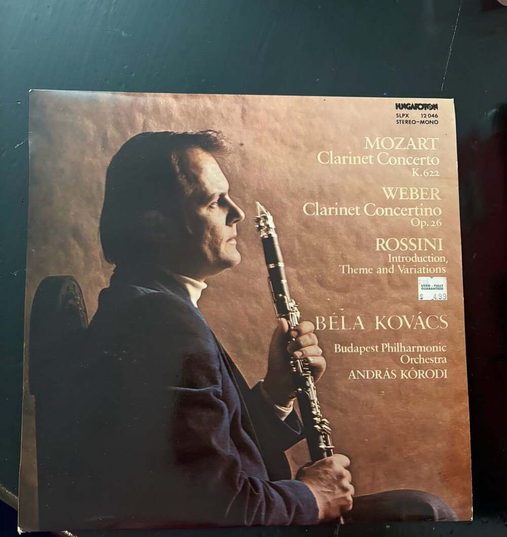 Béla Kovács Mozart Weber Rossini Clarinet Concerto Vinyl LP